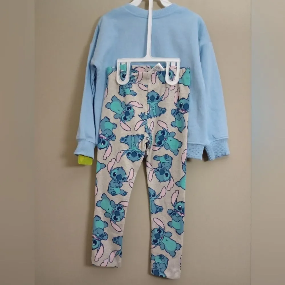 NWT Disney Stitch Sweatshirt and Leggings Set Size 4T